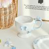 Bow Ceramic Coffee Cup and Saucer Set