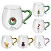 Christmas Tree Deer Coffee Mug 400ml Christmas Series Snowman Glass Cup Kids Water Tea Cup Wine Glass Milk Glass Party Decor
