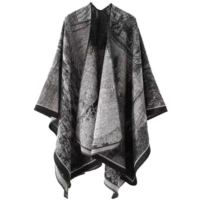 Women s Ethnic Ginkgo Leaf Cape Shawl