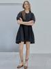AVANT-G Puff Shirring Mini Dress - Black