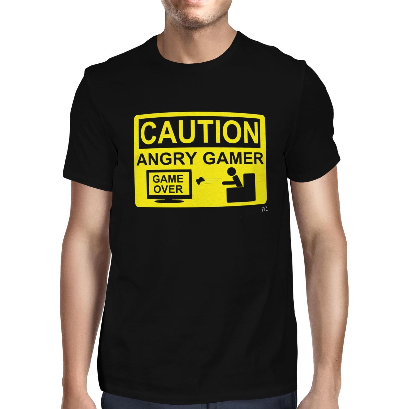 1Tee Mens Caution Angry Gamer T-Shirt S разноцветный