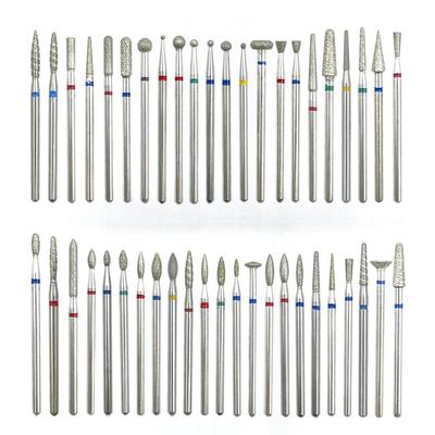 45 Sizes Diamond Nail Drill Bit Mill Cutter All For Manicure Machine Bit Tools Accessories Cuticle Clean For Removing Nail Gel