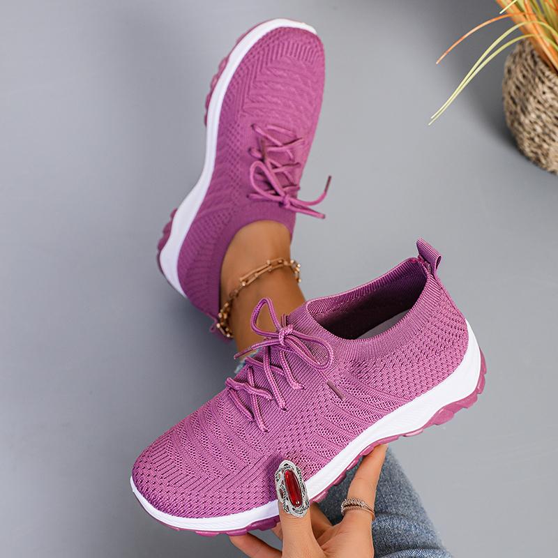 Lightwight Breathable Knit Sneakers for Women Thick Sole Non Slip Running Sports Shoes Woman All Season Casual Outdoor Sneakers