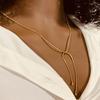 1pc Stainless Steel Minimalist Versatile Adjustable Design Long Necklace, Suitable for Daily Wear