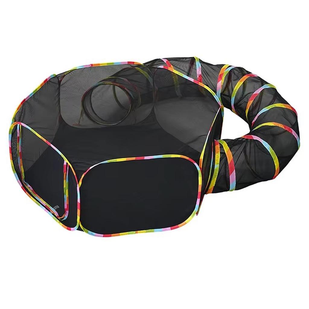 Circle Cat Tunnel Collapsible Outdoor Cat Enclosures Playground Large Pet Tunnel Cat Enclosures for Kitten Rabbit Bunny Ferret