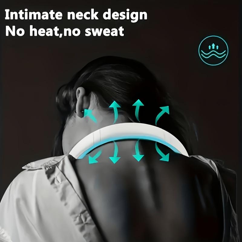 USB Rechargeable Neck Fan, 3-speed Wind Adjustment, Wireless Neck Cooling Fan, Portable Neck Fan
