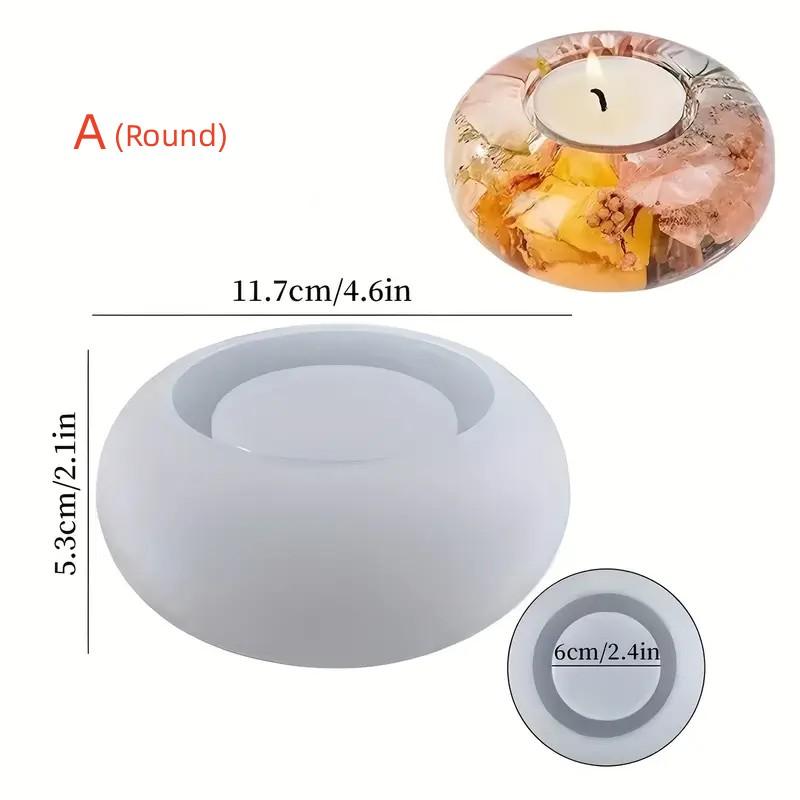 

Tealight Candle Holder Resin Silicone Mold, Crystal Ball/Sphere Epoxy Resin Mold,Oval Gypsum Concrete Flower Pot Making Mold