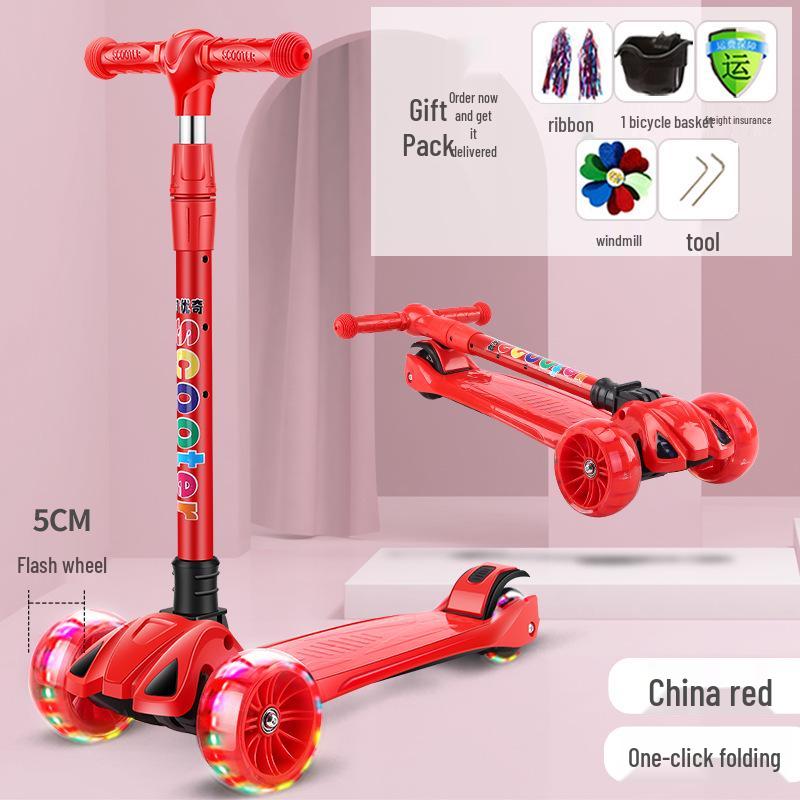 Kinder-Klapproller mit blinkenden Rädern für 2-8 Jahre