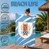 Fc Crest Design Printed Microfiber Beach Towel, Soft And Absorbent, Quick-Dry, Ideal for Summer Travel, Beach Essential, Swimming Pool