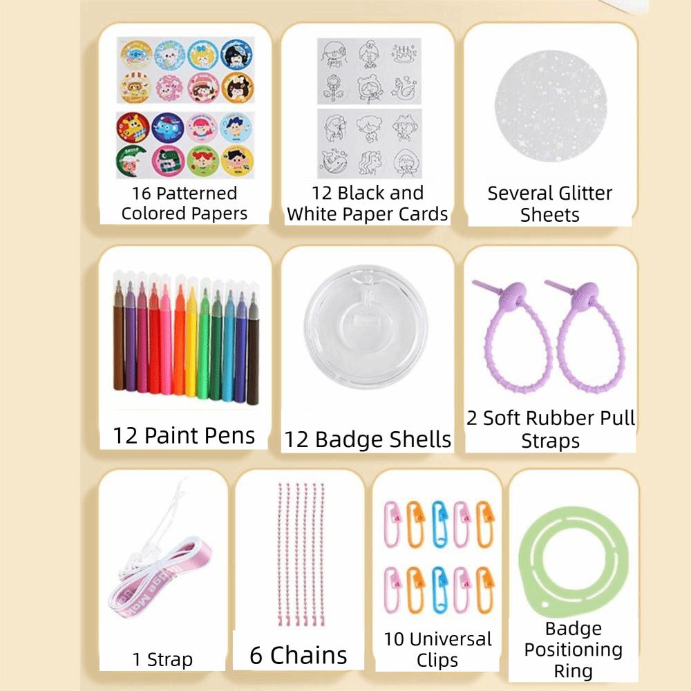 Manual Press Badge Maker Machine Reusable Portable Badge Press Machine Round Badge Interchangeable Die Badge Press Machine Kit