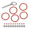 Professional Oval Head Bit Repair Set with Keyring Seal Rings Machines Repair Tool for Espresso Machine Servicing