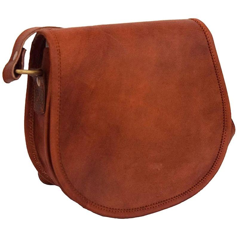 Lær håndlaget fullnarvet vintage lær crossbody slyngeveske Dame Jenter Veske Lommebok Satchel Håndveske Messenger Bags