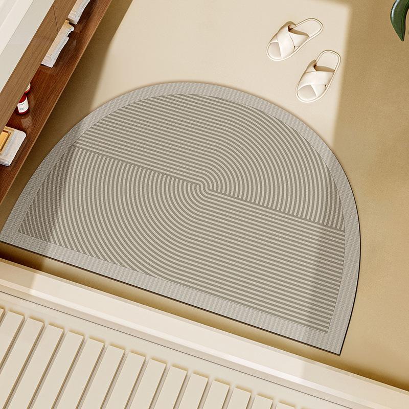 Wasabi-Wind Halbkreisförmige Badezimmer-Fußmatte Diatomit-Schlamm Wasserabsorbierende Fußmatte vor der Badezimmertür Schnelltrocknende und Rutschfeste Fußmatte