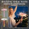 Rotating Sparkler Toy Remote Control Firework Spark Stick Safe No Open Flame Sparkler Suitable for Night Play Party Festival Birthday