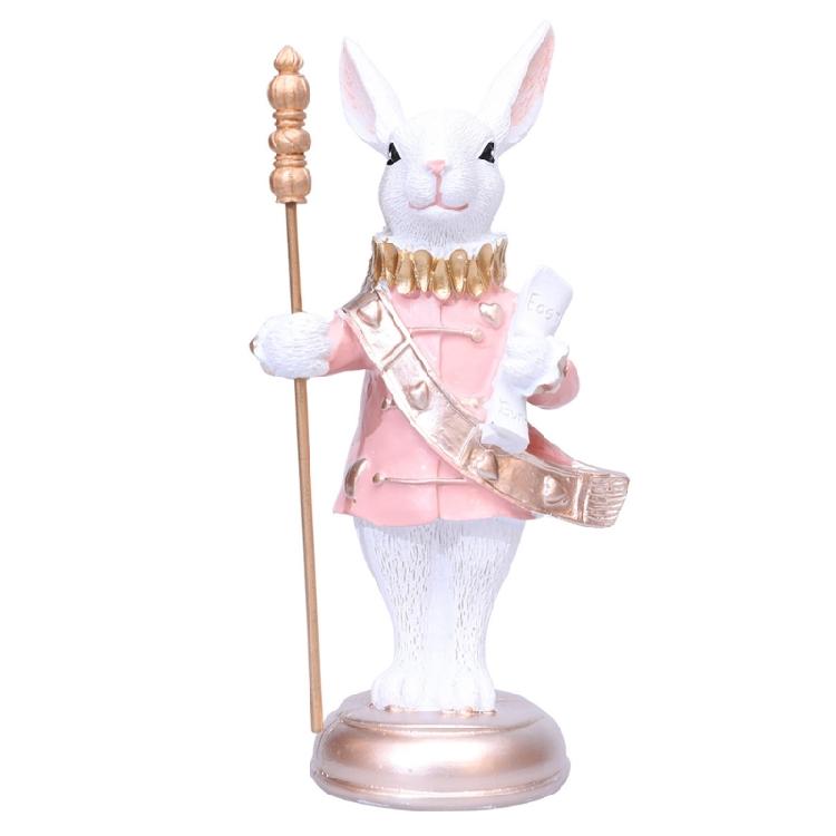 Detailed Easters Rabbit Staff Figurine Display Ornament Crafted For Those Who Cherish Holiday Celebration