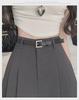 2024 Spring Korean Retro Pleated A-Line Short Skirt with Lining - College Style