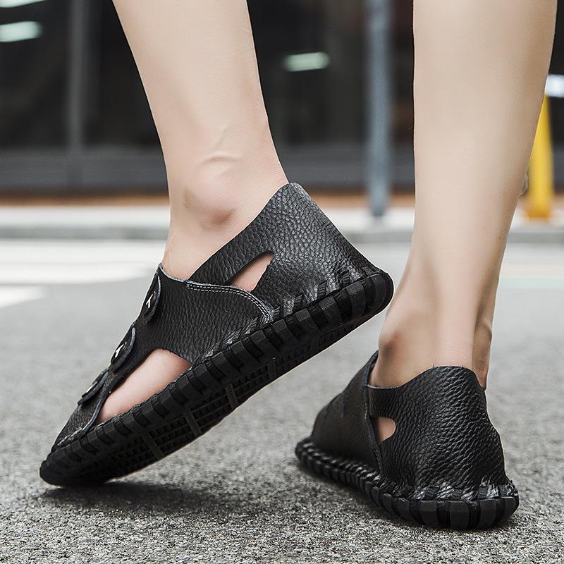 Sandals Men's Genuine Leather Summer Outdoor Wear New Fashion Wading Shoes Men's Fashion Shoes Men's Casual Non-Slip Beach Shoes