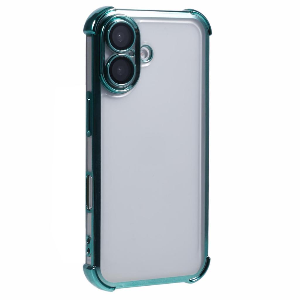 For iPhone 16 Case Electroplating Clear TPU Phone Cover with Lens Film
