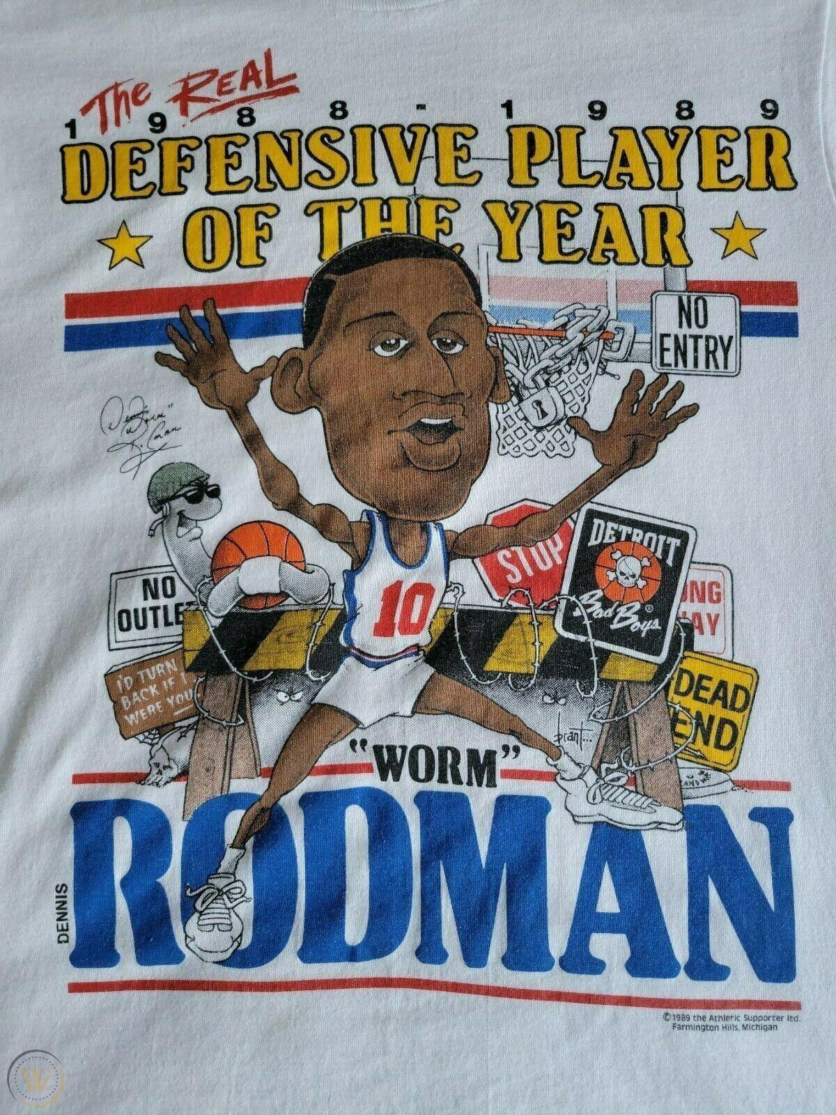 Dennis Rodman Caricature Short Sleeve White Men All size Gift A409 L