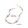Bohemian Colorful Butterfly Fruit Shape Beaded Strand Necklaces for Women Boho Pearl Chokers Necklace Summer Handmade Jewelry