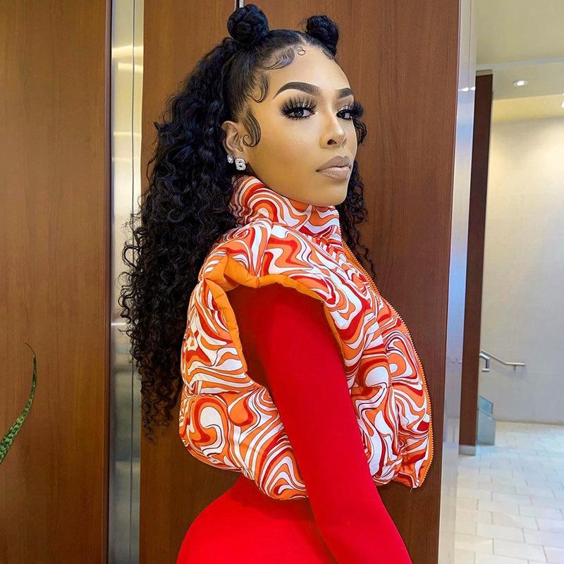 Autumn Winter Fashion Casual Slim Outerwear Woman Patchwork Print Jacket Female Thick Warm Parka Cotton Ladies Puffer Outerwear