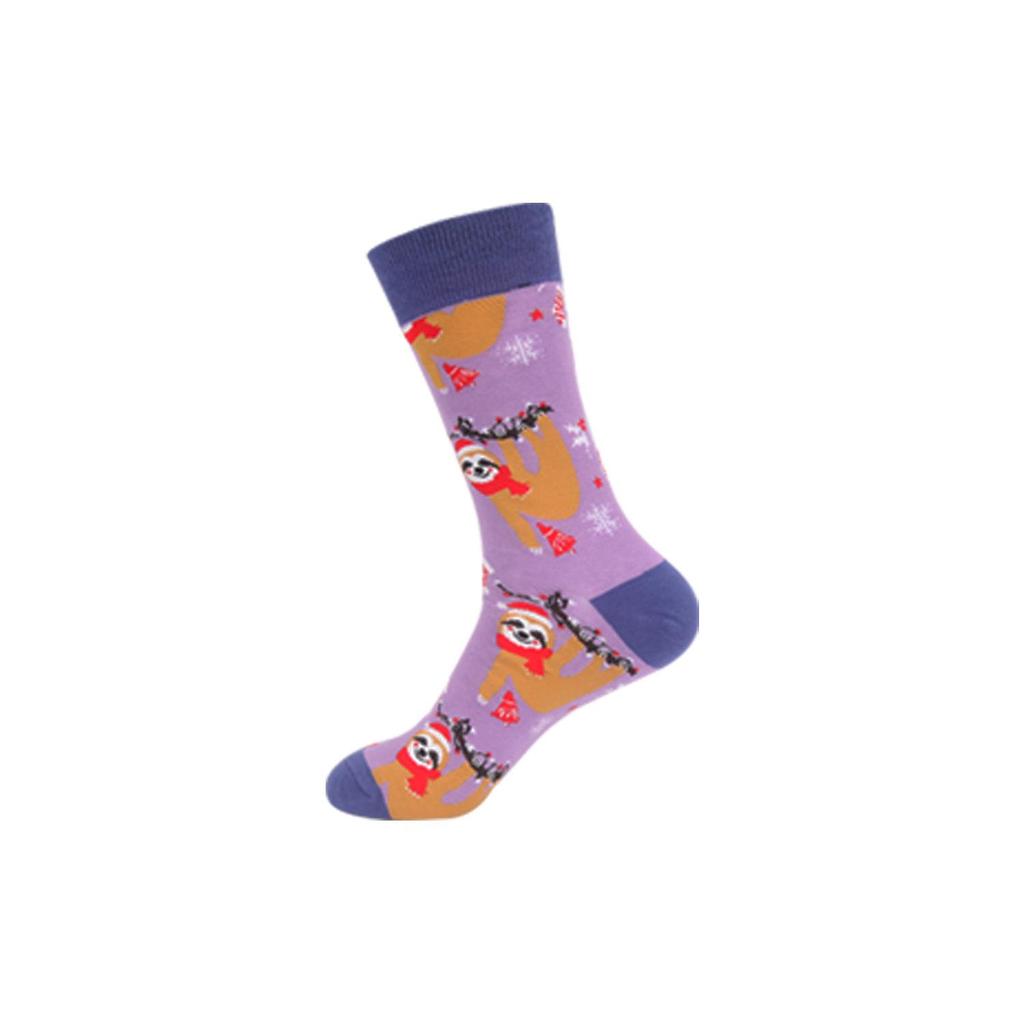 Autumn Santa & Reindeer Christmas Mid-Tube Cotton Socks for Men & Women - Trendy and Comfortable