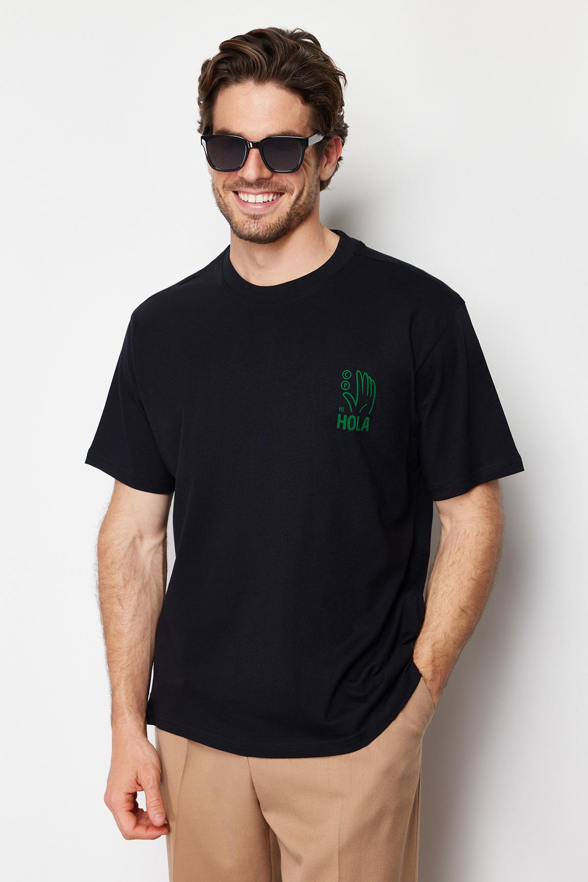 

Men s Fashion New T-Shirt Black Relaxed Comfortable Cut Velvet Printed 100% Cotton T-Shirt S чёрный