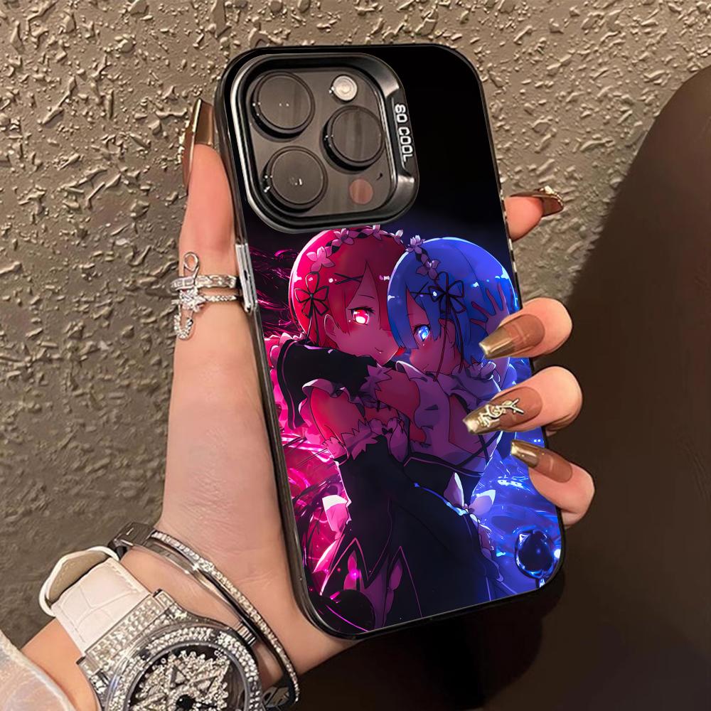 ReZero Rem Ram Durchsichtige Handyhülle für iPhone 17 16 15 14 13 12 11 X XR XS Air Pro Max Plus Buntes Cover