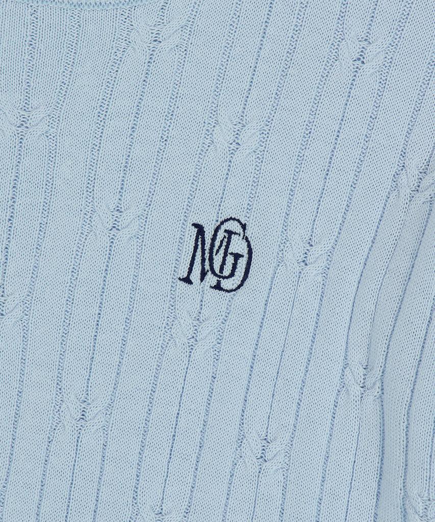 MAHAGRID Cable Half Sleeve Knit Light Blue(Mg2Fmfk612A)
