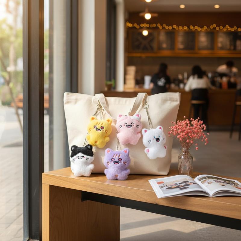 Cute Plush Cat Doll Pendant Girl Backpack Doll Pendant Couple Bag Keychain Decorative Gift