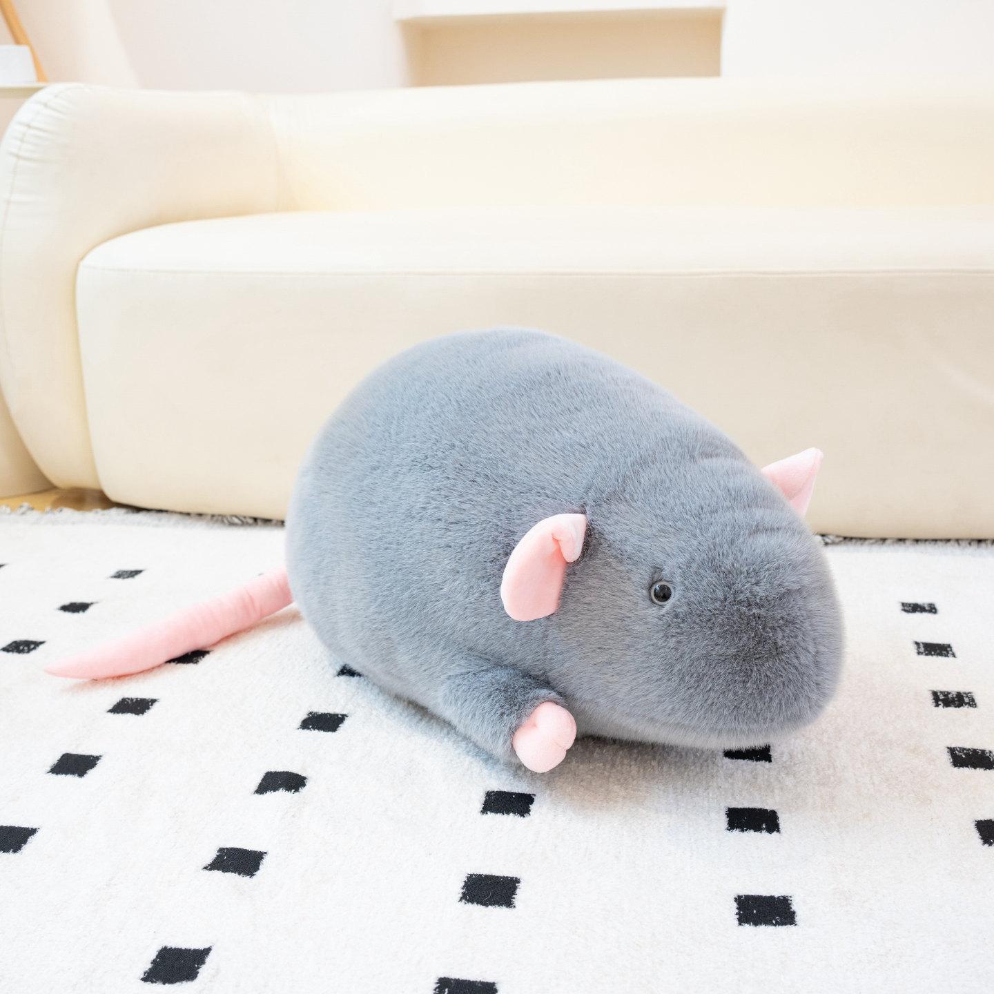 

15/35/65cm Fun Gaint Round Mouse Plush Doll Pillow Huge Fat Long Tail Mouse Animal Stuffed Toy Home Decoration Gift For Children about 15cm