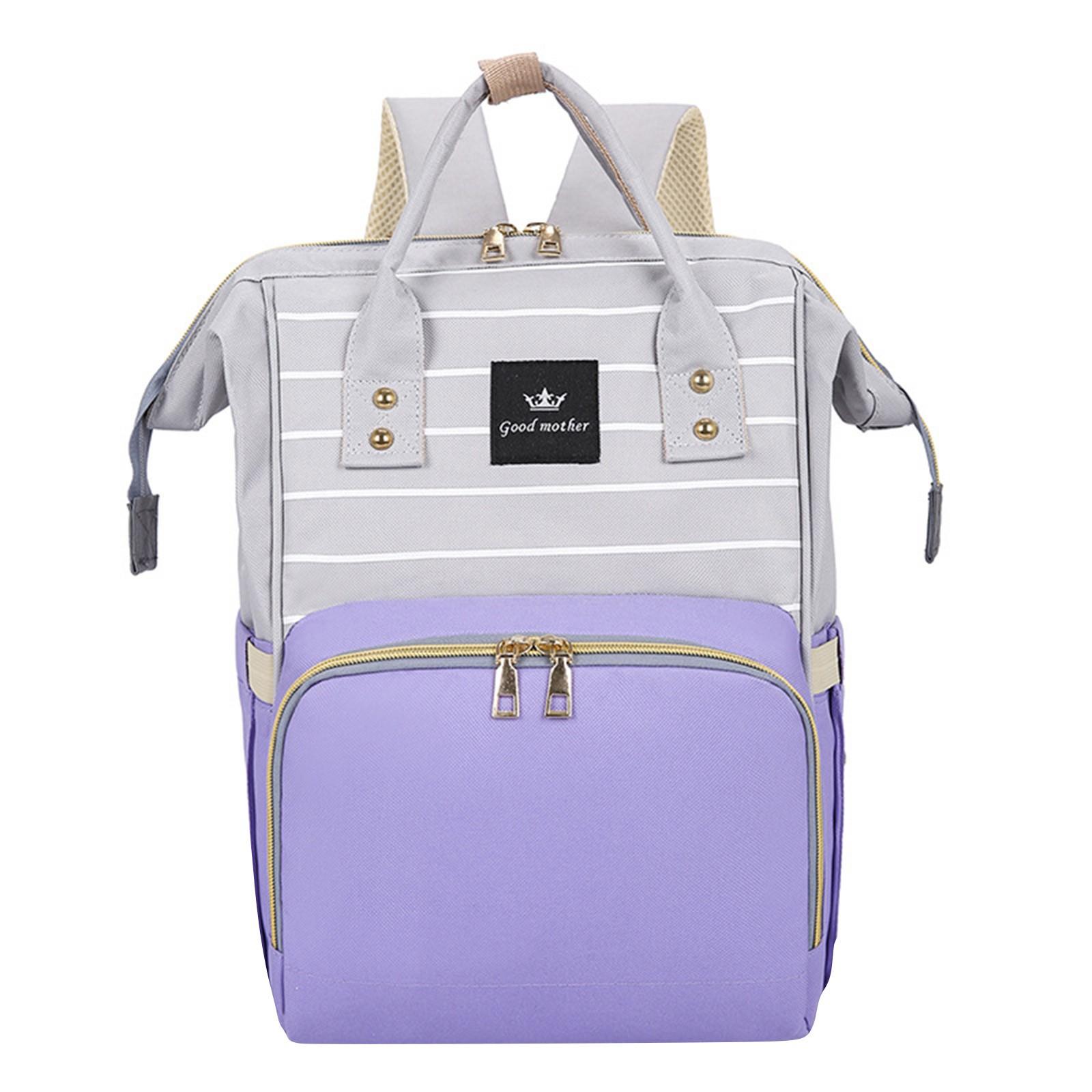 

Diaper Bag Backpack, Baby Customized Diaper Backpack, Multifunctional Mommy Backpack, Suitable For Travel And Outdoor One Size фіолетовий