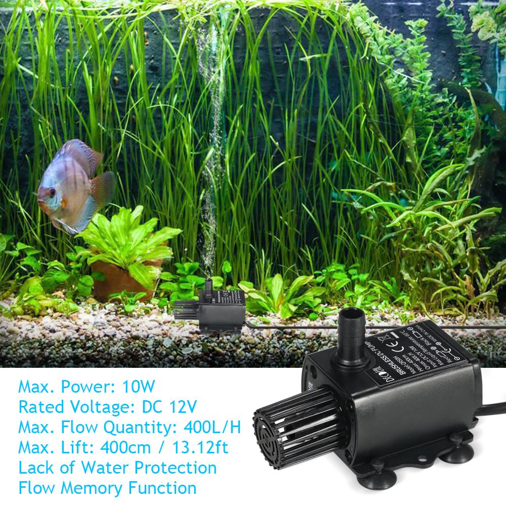 Εξαιρετικά Αθόρυβη Μίνι Αντλία Νερού DC12V 10W 400L/H Ανύψωση 400cm Χωρίς Ψήκτρες 5.5*2.1mm Θηλυκή Υποβρύχια με Λειτουργία Ρύθμισης Ροής