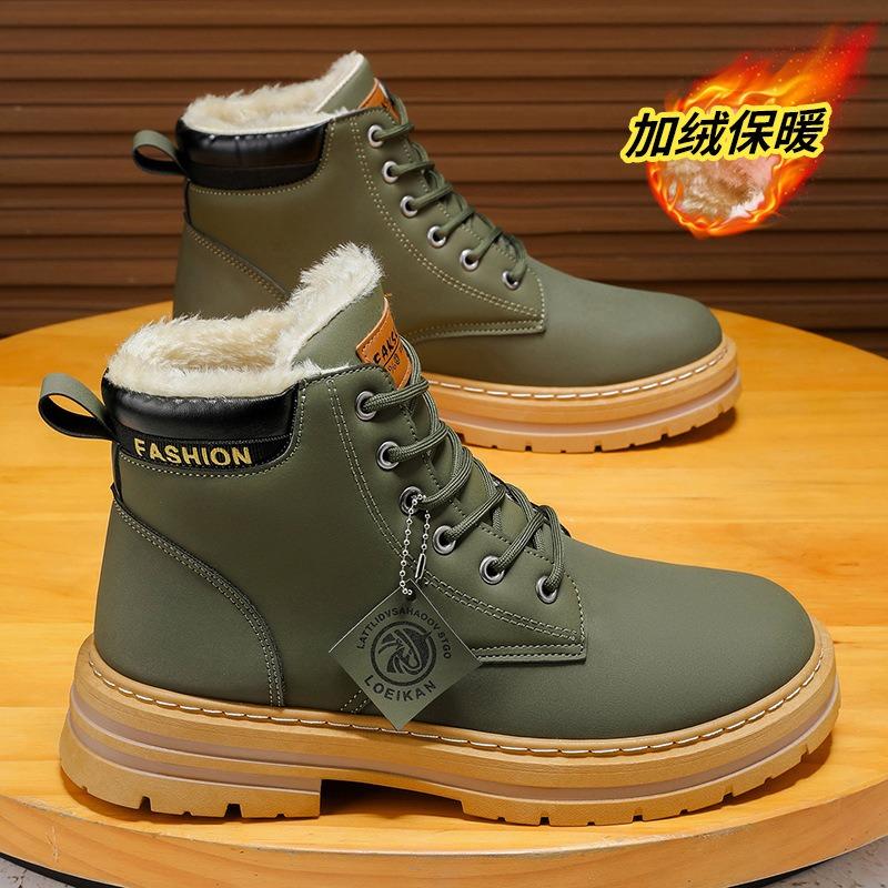 

Зимние новые бархатные утепленные мужские ботинки Мартин модный тренд мужская обувь теплая хлопковая обувь обувь для улицы 48