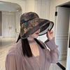 Cappello da Sole in Rete Traspirante con Parte Superiore Semi-vuota, Ampia Visiera, Protezione Completa del Viso, Cappello con Stampa Retro, Pieghevole, Portatile, Cappello Sportivo