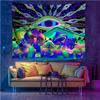 Halloween Skull Blacklight Tapestry Room Decor With Fluorescent Skeleton