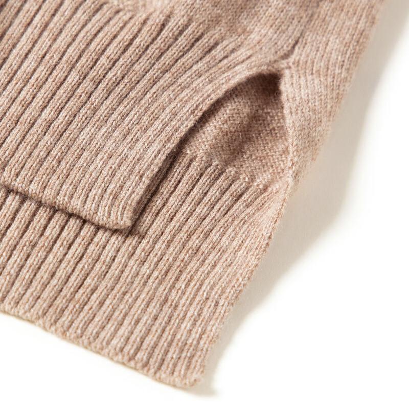 TUHUANG Women's Pure Wool Cable Knit Half-Turtleneck Sweater