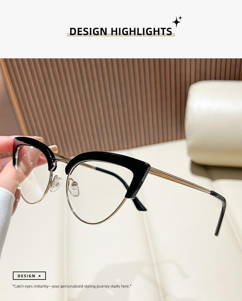 Women Cat Eye Anti Blue Light Metal Reading Glasses+1.0+1.5+2.0+2.5+3.0+3.5+4.0