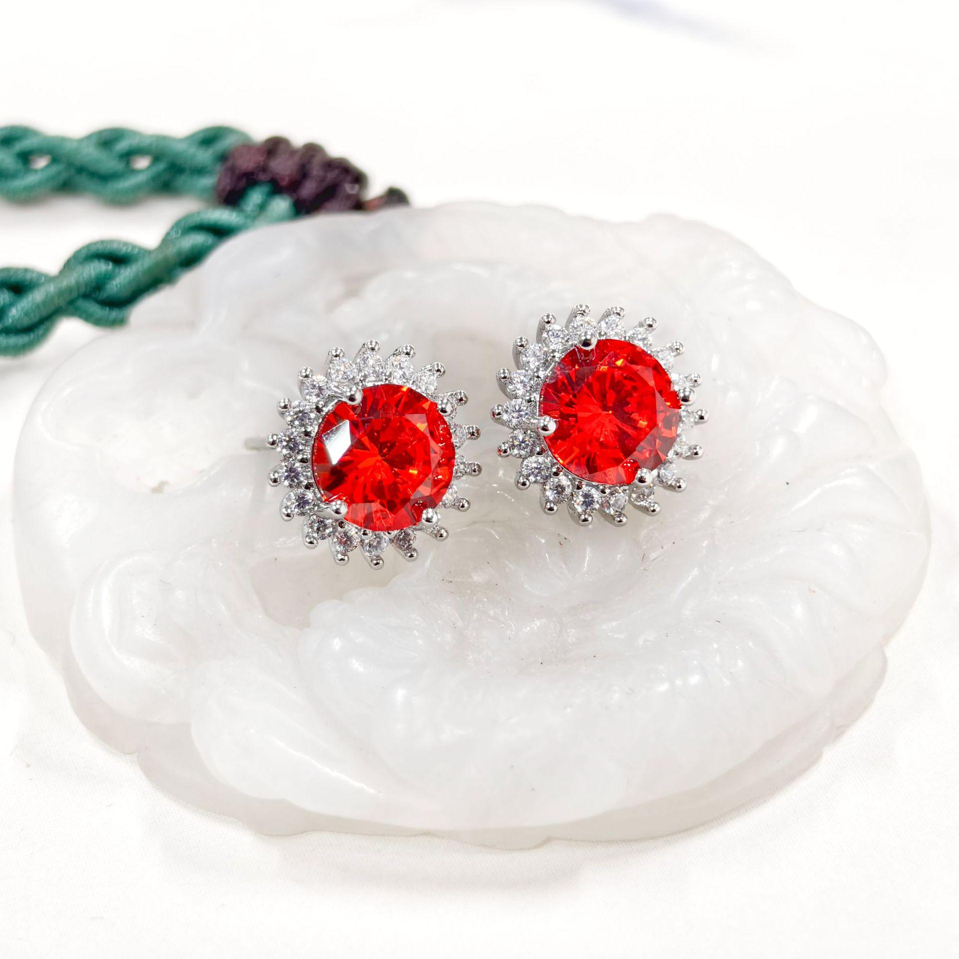 Gesi En Jewelry Sunflower Shining Zirconia Women s Stud Earrings