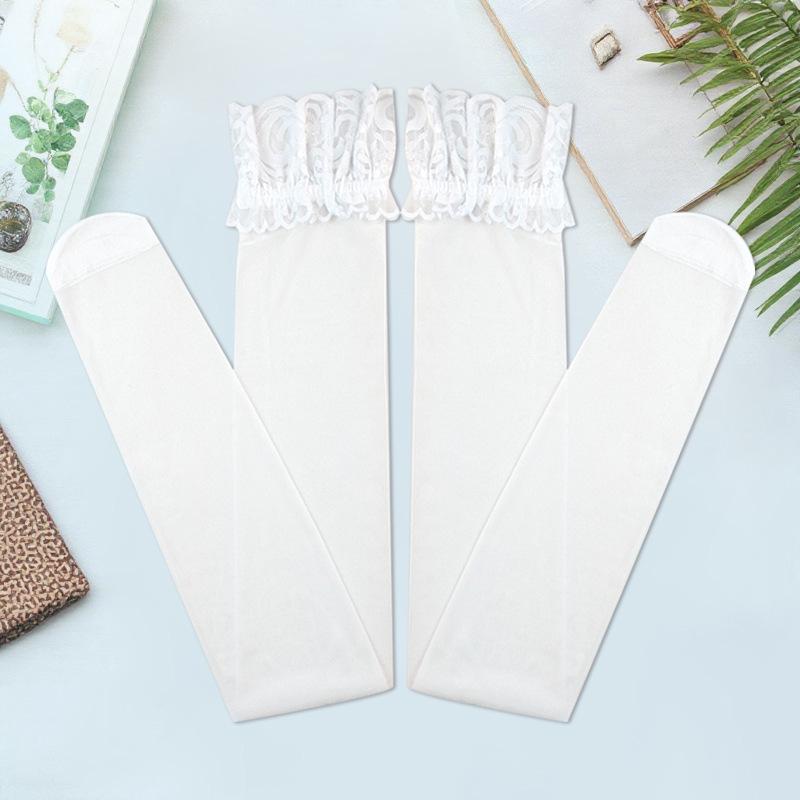 Damen Spitzenbesatz Oberschenkelhohe Silikon Anti-Rutsch Strümpfe - Sommer Mehrfarbig