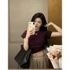 Special Spice Girl Short Sleeve T-Shirt Women's Summer New Waist Pinch Design Slim Short Crew Neck Niche Top