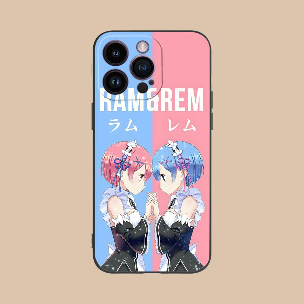 ReZero Rem Ram Matte TPU Mobile Phone Case for iPhone 17 16 15 14 13 12 11 X XR XS 8 7 Air Pro Max Plus Mini Colorful Cover