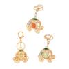 Pumpkin Carriage Keychain Fairy Tale Pumpkin Coaches Key Ring with Rhinestones Enamel Sparkling Car Accessory for Women Girls