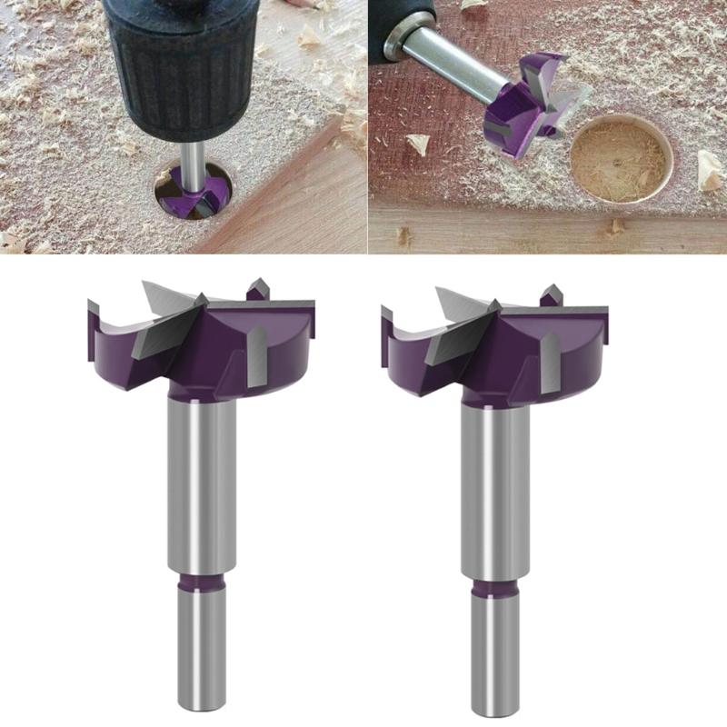 3-Schneidige 35mm 45mm Rundschaft Holz Lochsäge Bohrer Öffner Holzbearbeitung Scharnierloch Bohrer Bohrer Bits Schneidwerkzeug BohrerBits