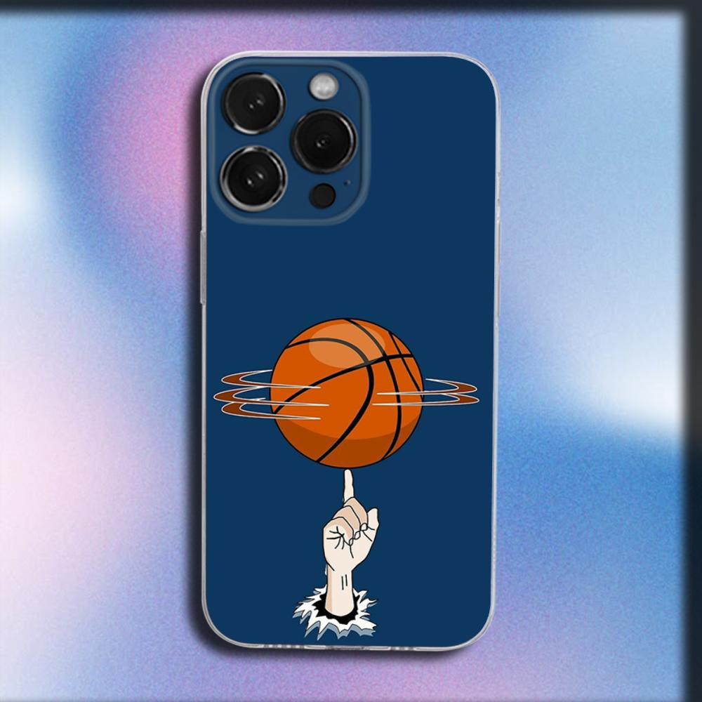 Sport Basketball 23 Phone Case For iPhone 16,15,14,13,12,11 Plus,Pro,Max,XR,XS,X,Plus,SE,Mini Transparent Soft Cover