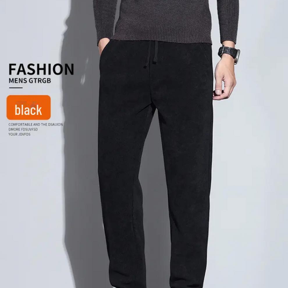 [Selected] 2024 Slim Straight Plus Velvet Casual Pants - Trendy Autumn & Winter Thickened Trousers