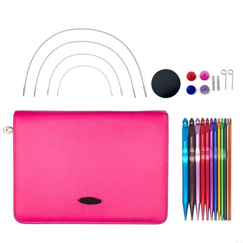 

KX4B 12Pair Interchangeable Circular Knitting Needle Set 3.0mm-10mm Aluminum Circular Knitting Needle Set with Leather Case China Mainland