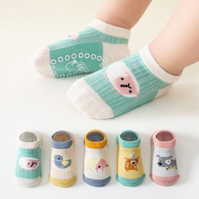 1 Paar Babysocken, süße, weiche Cartoon-Tiersocken für den Sommer, Kleinkindersocken mit rutschfesten Punkten für Kinder