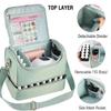 Portable Nail Varnish Organizers Bag Double Handles Adjustable Strap Waterproof Polyester Makeup Storage Case 30x22x25cm