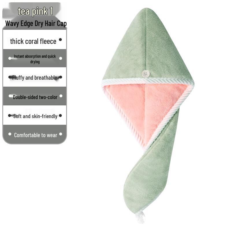 Women's Quick-Dry Double-Layer Coral Fleece Hair Cap
